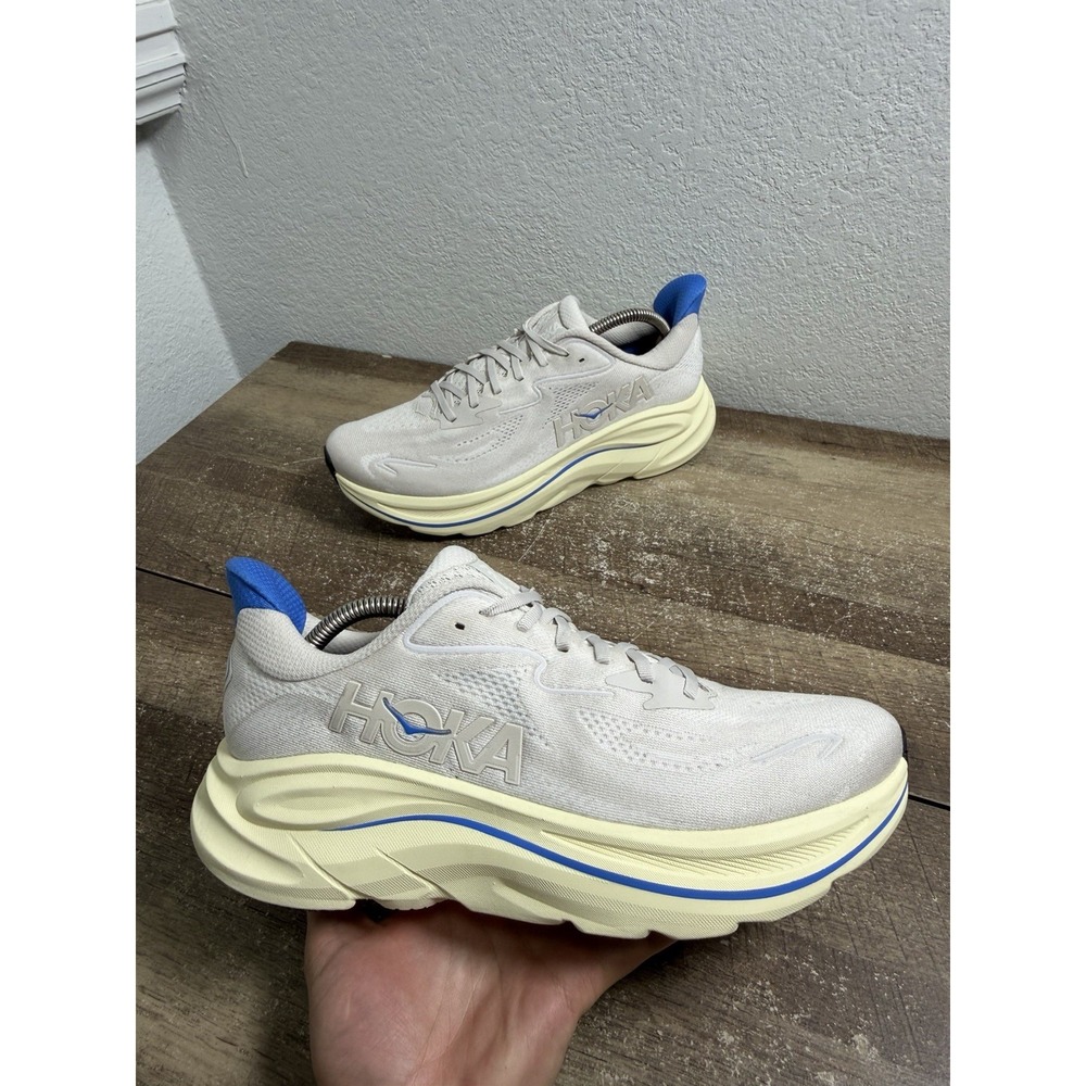 Hoka One Clifton 10 "Stucco Virtual Blue" Men's  9.5D Running Shoes 1162030 SCCV